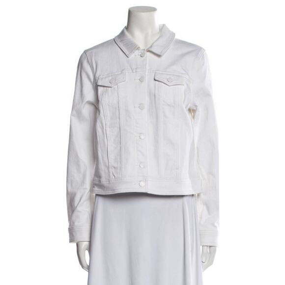 $298 KATE SPADE NWT Classic All White Denim Jean Jacket – Large - Picture 5 of 15